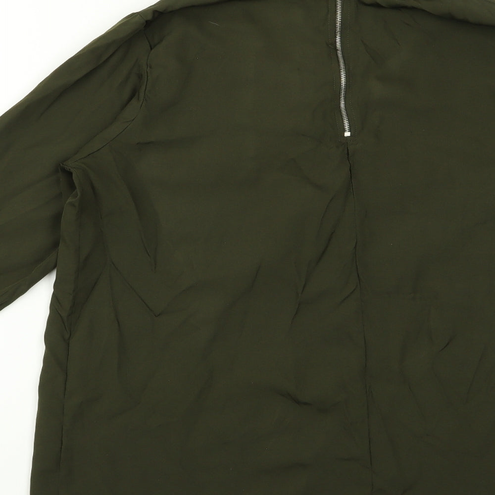 Womens UK Size 10 Boohoo Green Basic Blouse