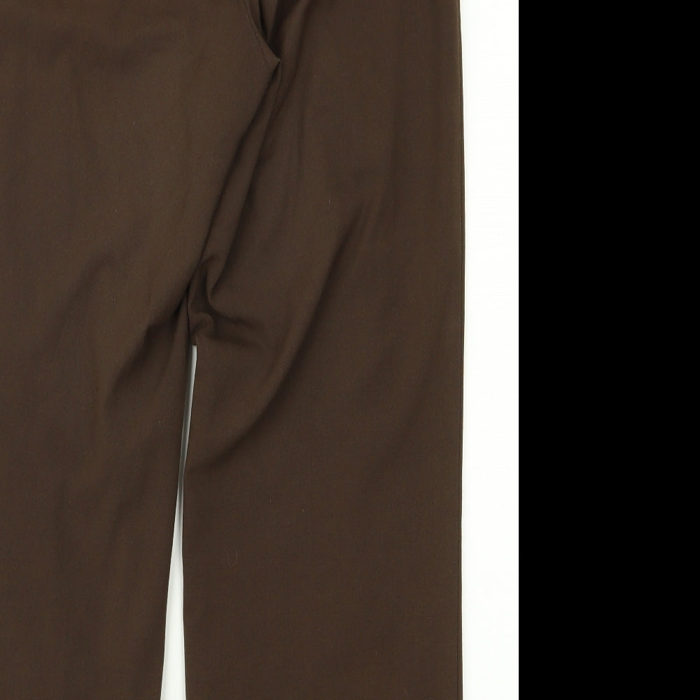 Mia Moda Womens Brown Trousers Size 12 L20 in