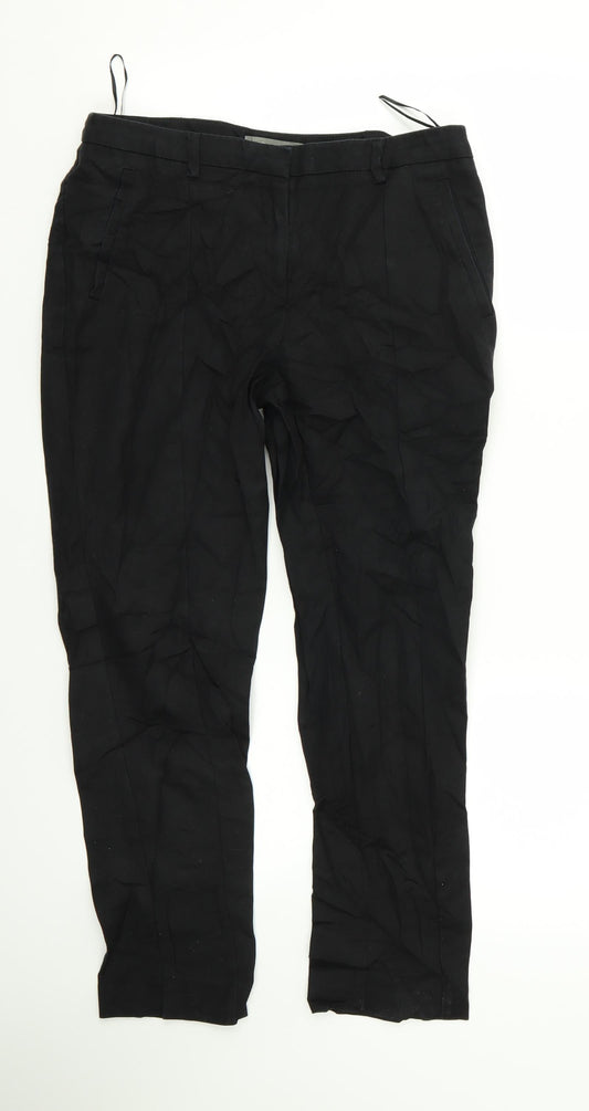 Womens UK Size 10 Oasis Regular Fit Black Trousers