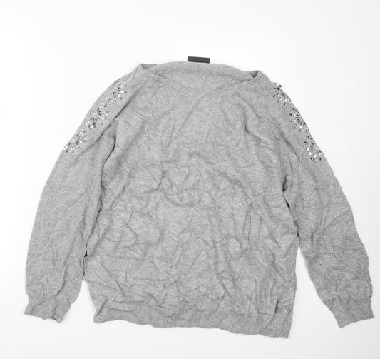 Womens UK Size L Wallis Grey Pullover Jumper
