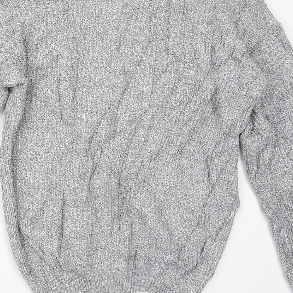 Boohoo Womens Grey Knit Pullover Jumper Size 14