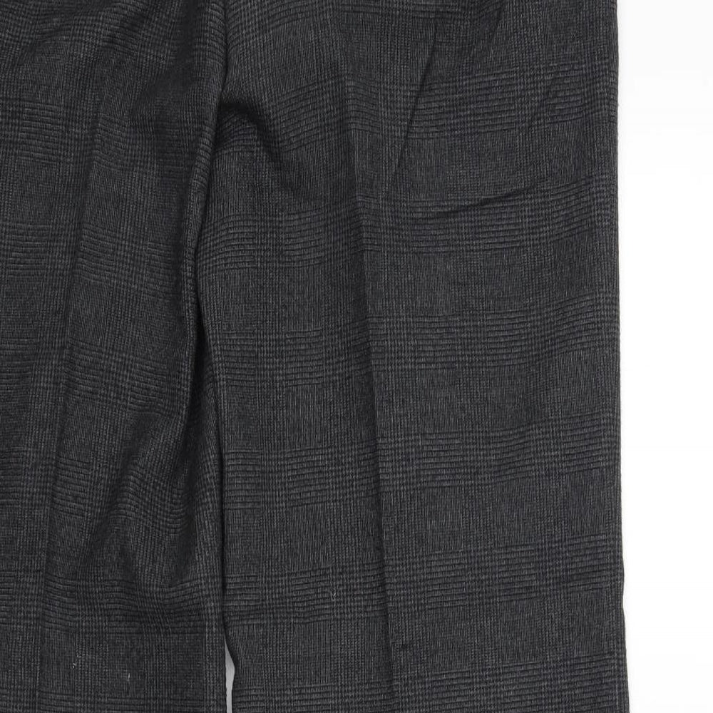 New Look Womens Grey Check Trousers L29 in