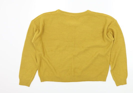 Brave Soul Womens Yellow Pullover Jumper Size L