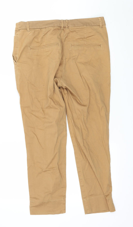 Womens UK Size 12 H&M Regular Fit Capri Brown Trousers