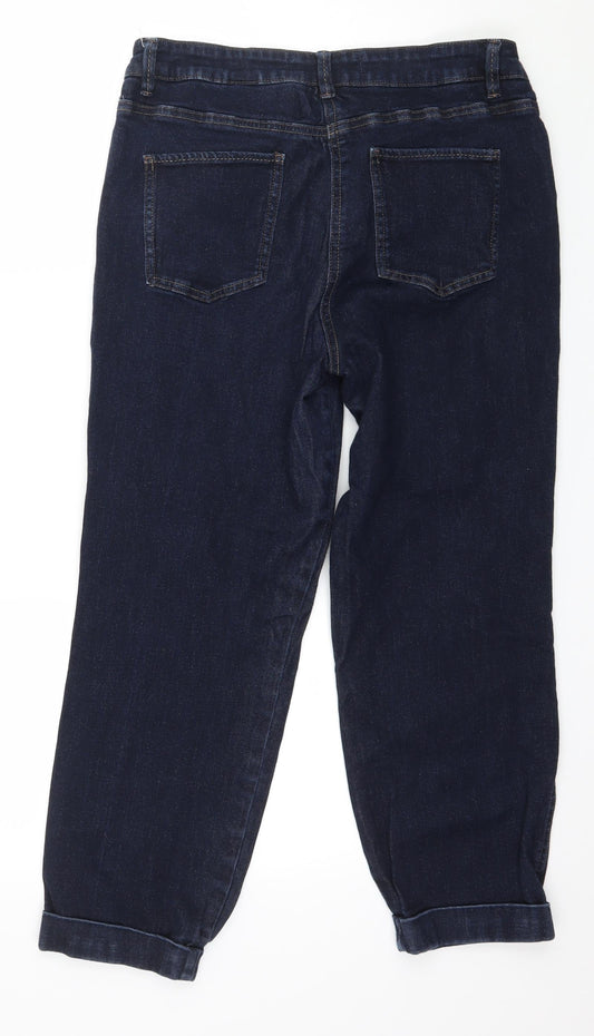 NEXT Womens Black Denim Straight Jeans Size 14 L24 in