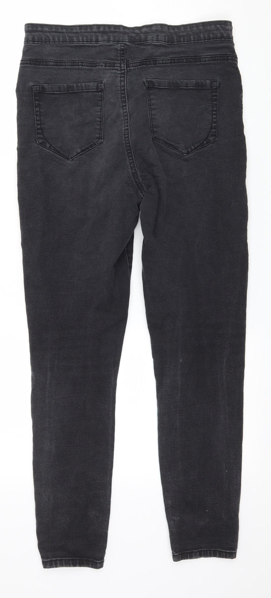 Denim & Co. Womens Grey Denim Skinny Jeans Size 14 L27 in