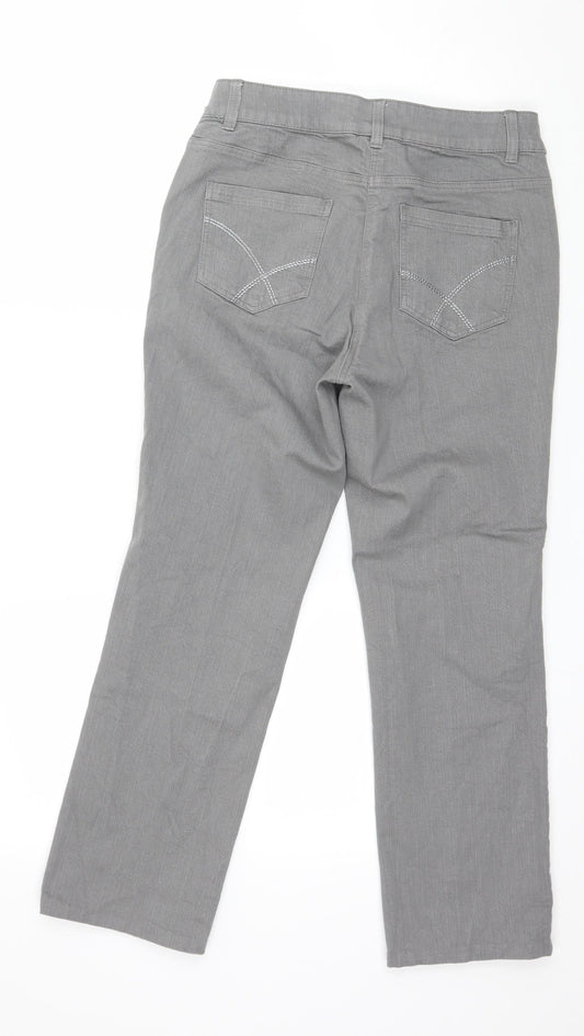 Damart Womens Grey Denim Straight Jeans Size 10 L25 in