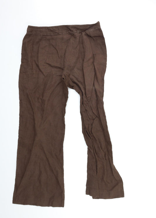 EAST Womens Brown Trousers Size 14 L29 in