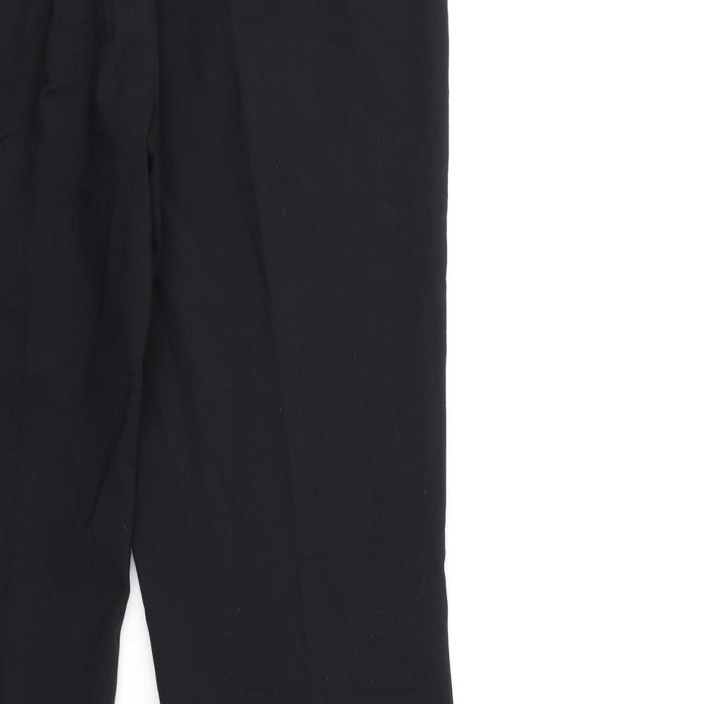 Womens UK Size 10 Preworn Regular Fit Black Trousers