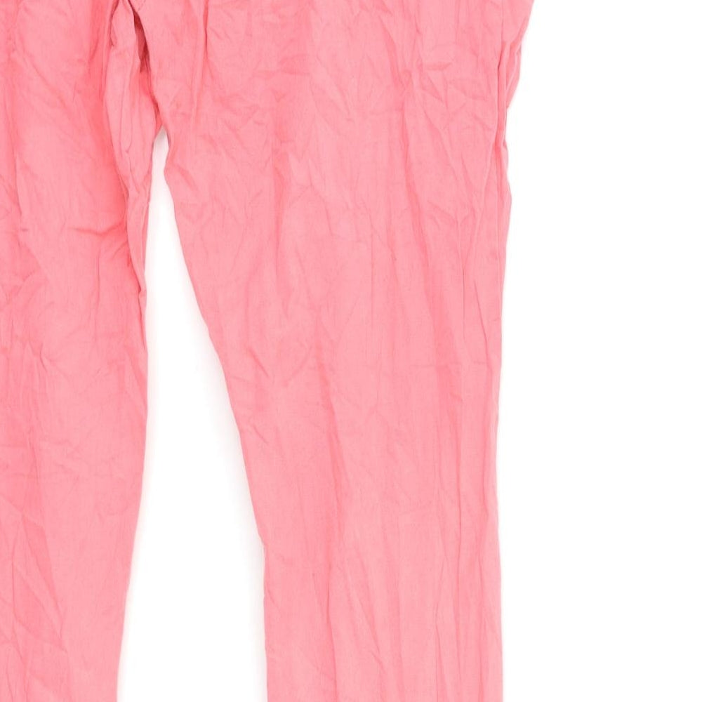 Womens UK Size M Preworn Regular Fit Pink Trousers