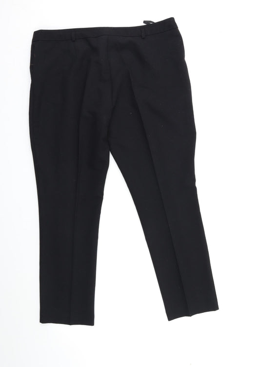 Womens UK Size 14 Dorothy Perkins Regular Fit Black Trousers
