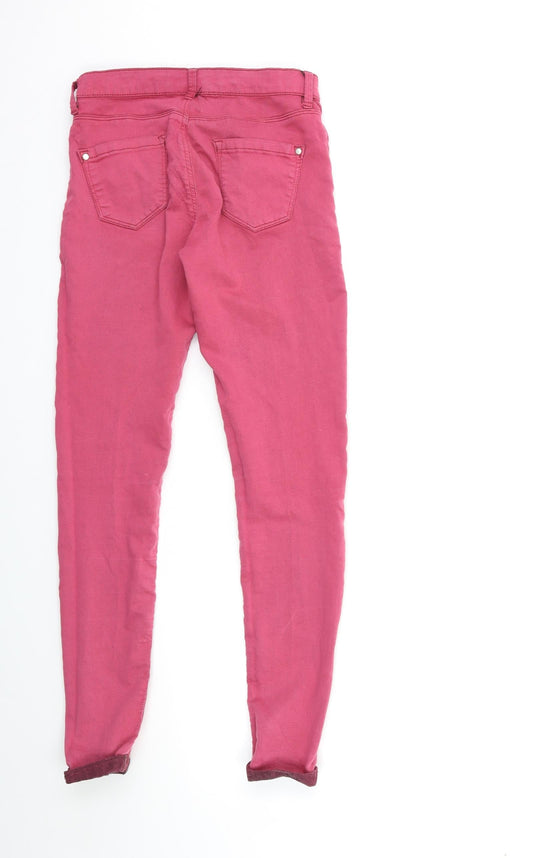 Topshop Womens Pink Denim Skinny Jeans Size 26 in L30 in