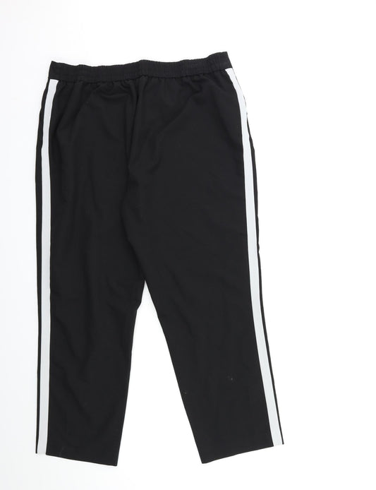 George Womens Black Striped Rayon Trousers Size 34 in L27 in