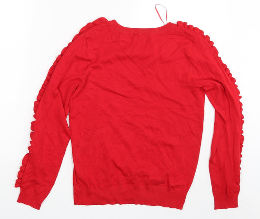 Womens UK Size 12 Papaya Red Pullover Jumper