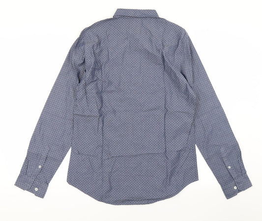 ASOS Mens Blue Polka Dot Button-Up Size M