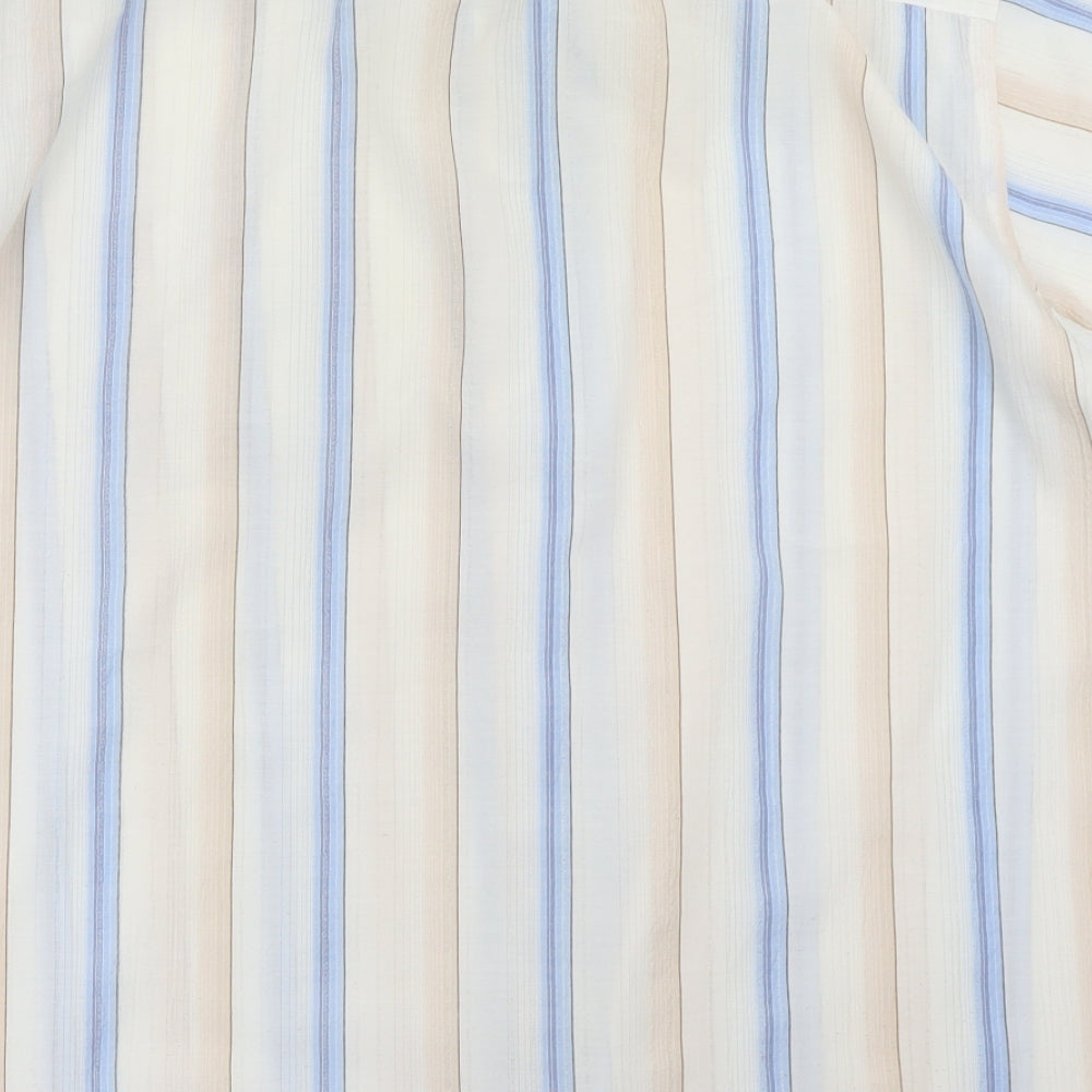 Mens UK Size 17.5 THBYTGL White Button-Up Long Sleeve Casual Shirt