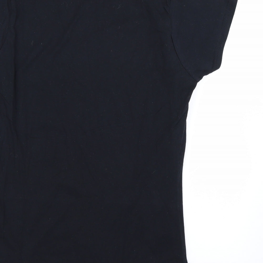 Womens UK Size M Gildan Black Basic T-Shirt