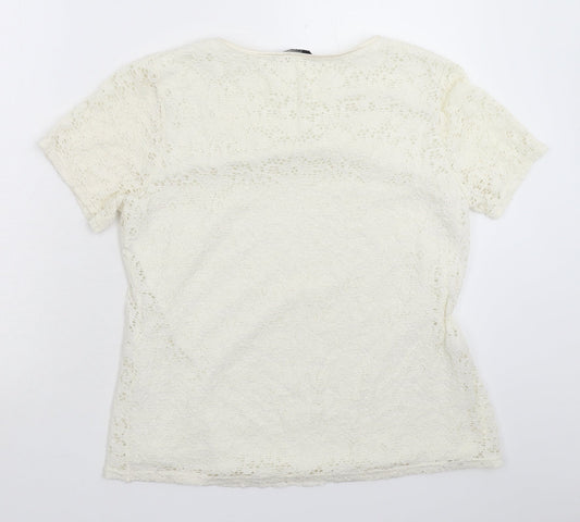 Womens UK Size 12 BM White Basic T-Shirt