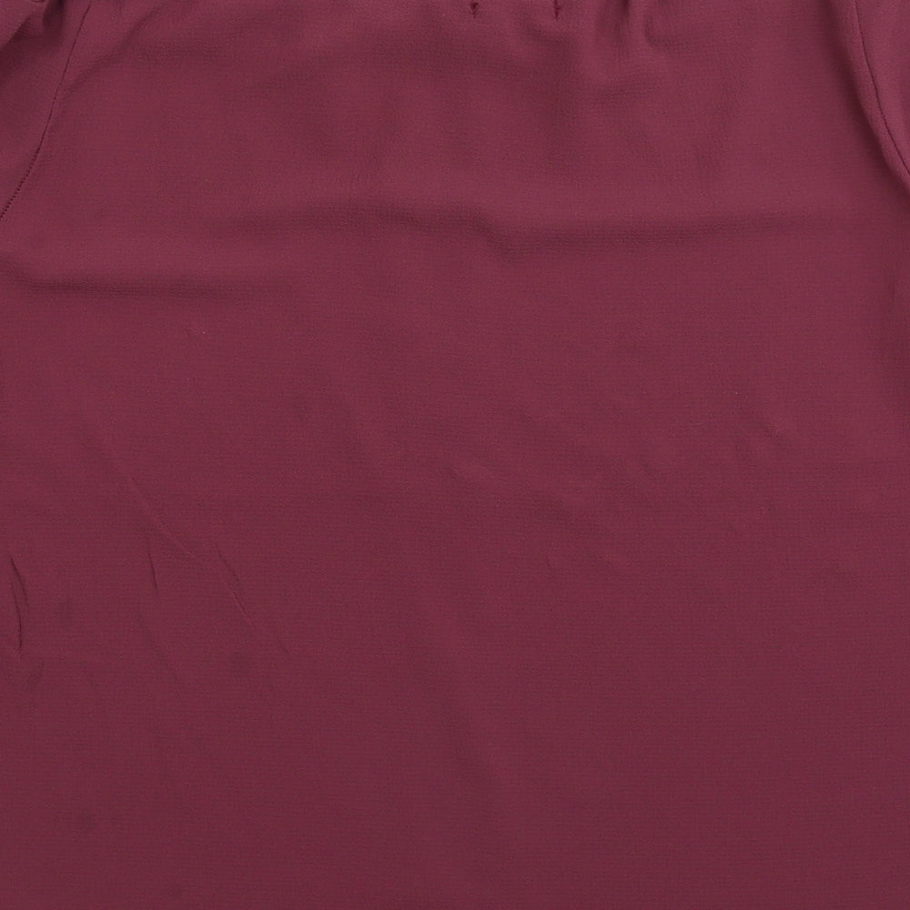 Boohoo Womens Purple Basic Blouse Size 10