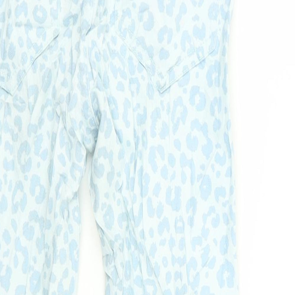 H&M Girls Blue Animal Print Skinny Jeans Size 11-12 Years