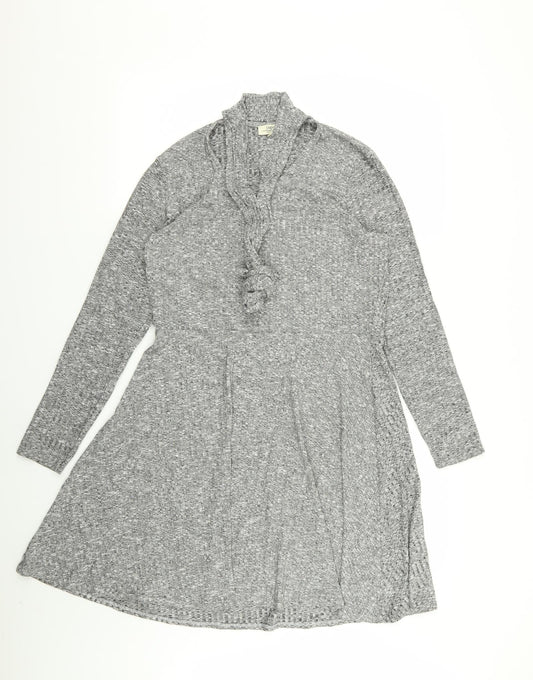 Additional front view of Papaya women’s grey fit & flare, size L