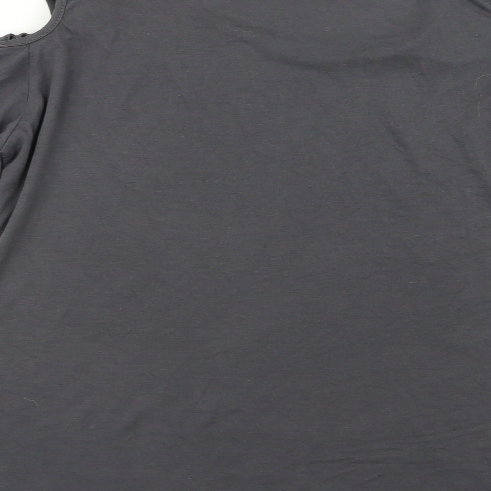 Womens UK Size XL Preworn Grey Basic T-Shirt