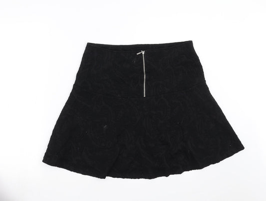 Promod Womens Black Geometric  A-Line Skirt Size 32 in