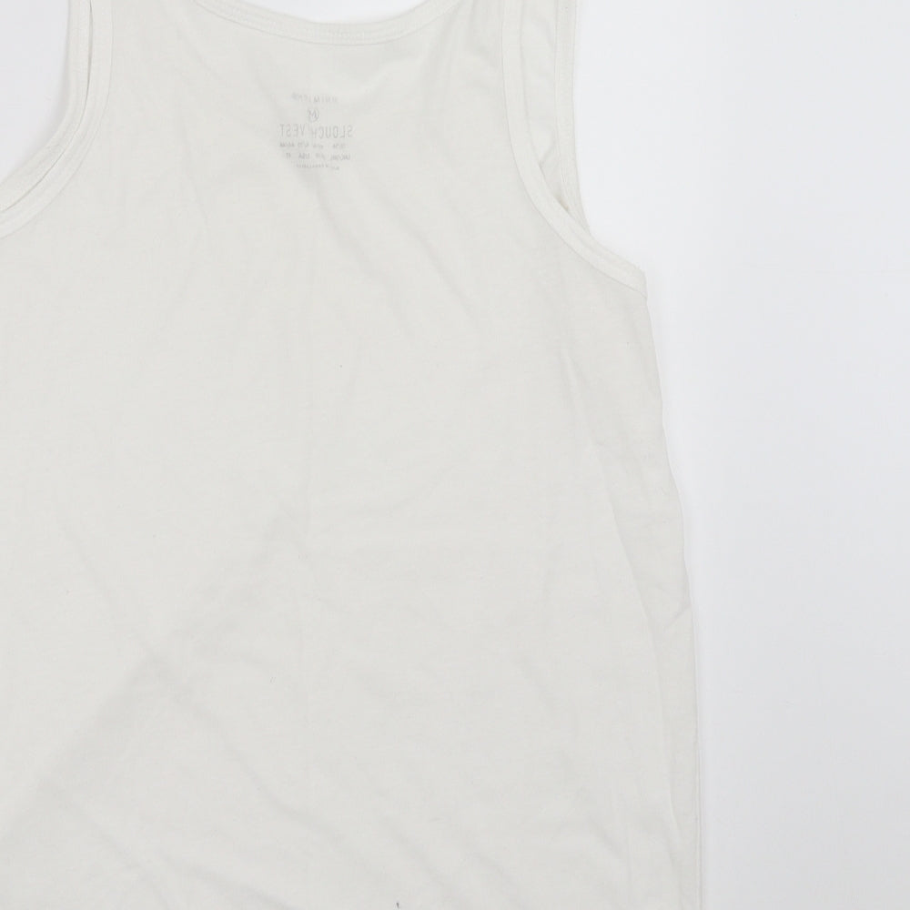 Primark Womens White Basic Tank Size M - slouchy fit