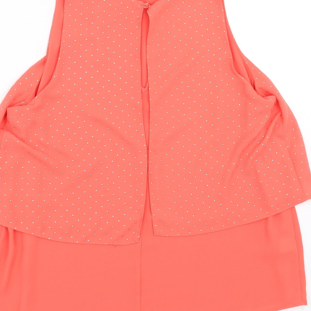 Womens UK Size 14 NEXT Orange Basic Blouse