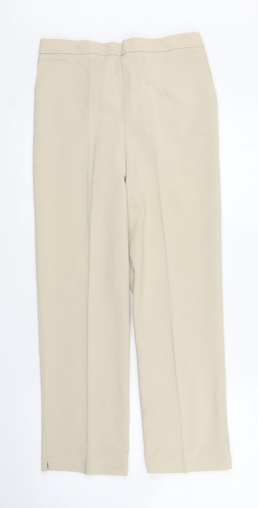 Womens UK Size 12 Preworn Regular Fit Capri Beige Trousers