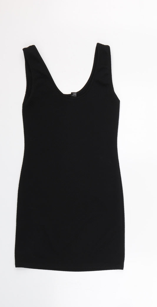 FOREVER 21 Womens Black Striped Bodycon Size S