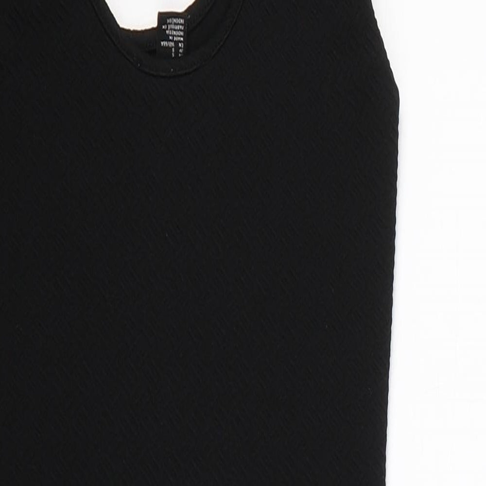 FOREVER 21 Womens Black Striped Bodycon Size S