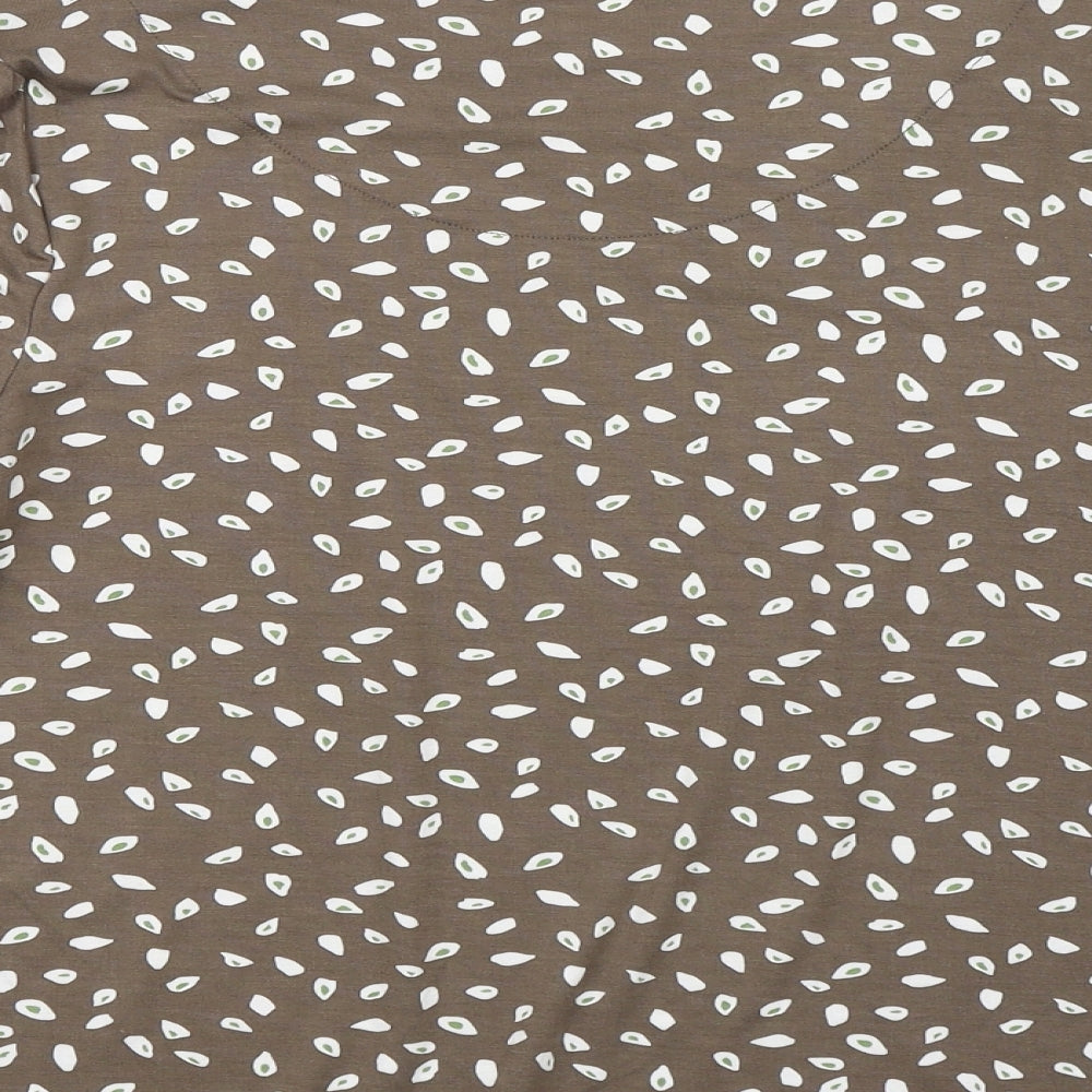 Debenhams Womens Brown Floral Basic T-Shirt Size 10