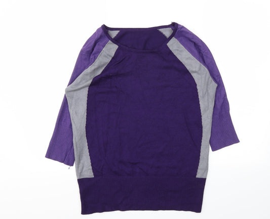 Womens UK Size M Preworn Purple Pullover Jumper