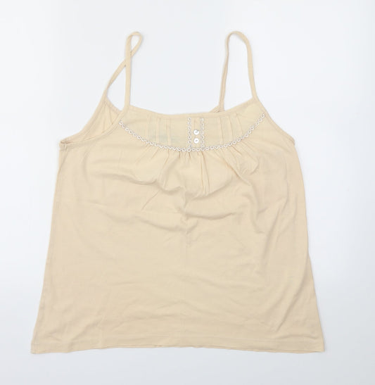 Womens UK Size 14 COLLECTION Beige Basic T-Shirt