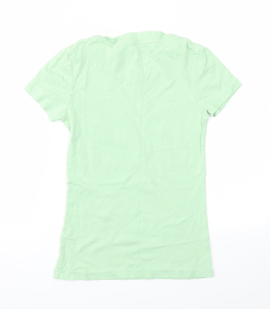 TU Womens Green Basic T-Shirt Size 8