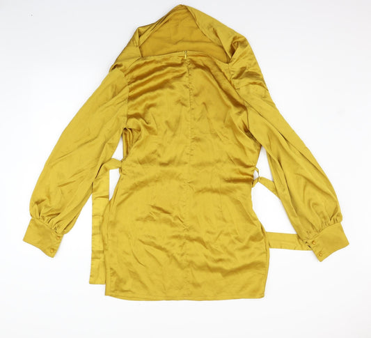 Boohoo Womens Yellow A-Line Size 12 - BELTED