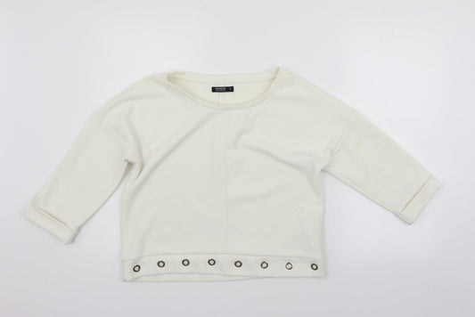 Womens UK Size S RESERVED White Pullover Jumper