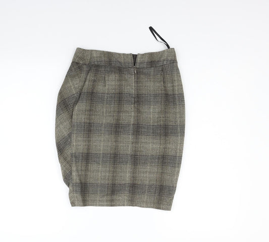 Dorothy Perkins Womens Grey Check  A-Line Skirt Size 6