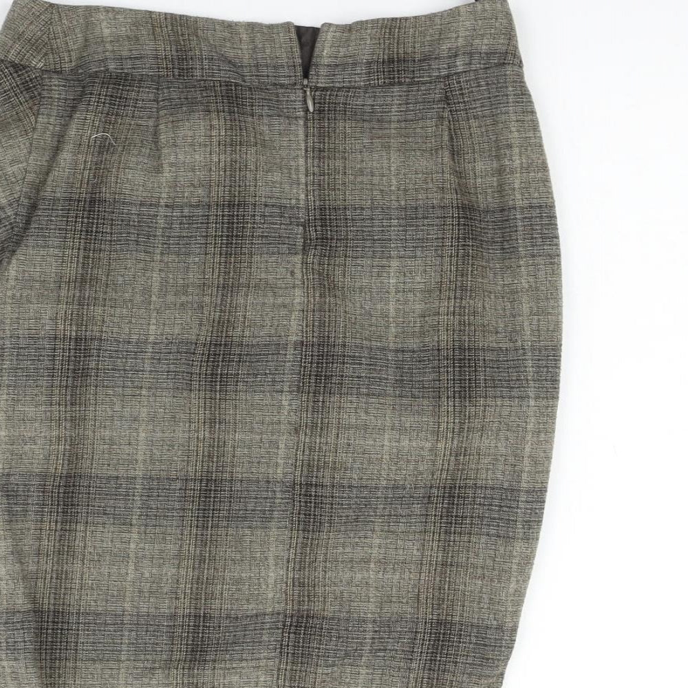 Dorothy Perkins Womens Grey Check  A-Line Skirt Size 6