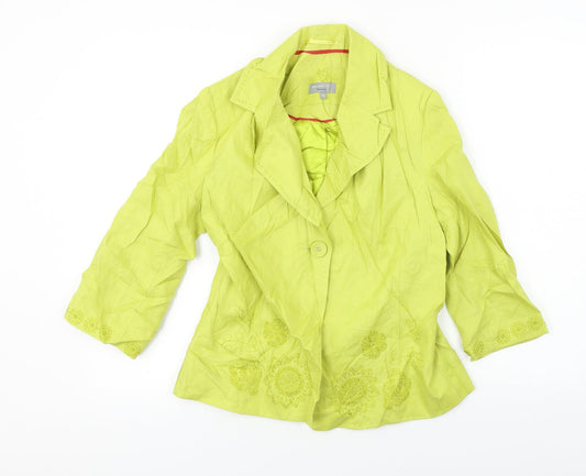 Womens UK Size 12 Per Una Regular Green Blazer