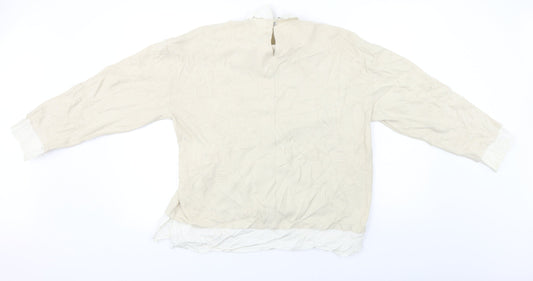 Womens UK Size 14 Marks and Spencer Beige Pullover Jumper