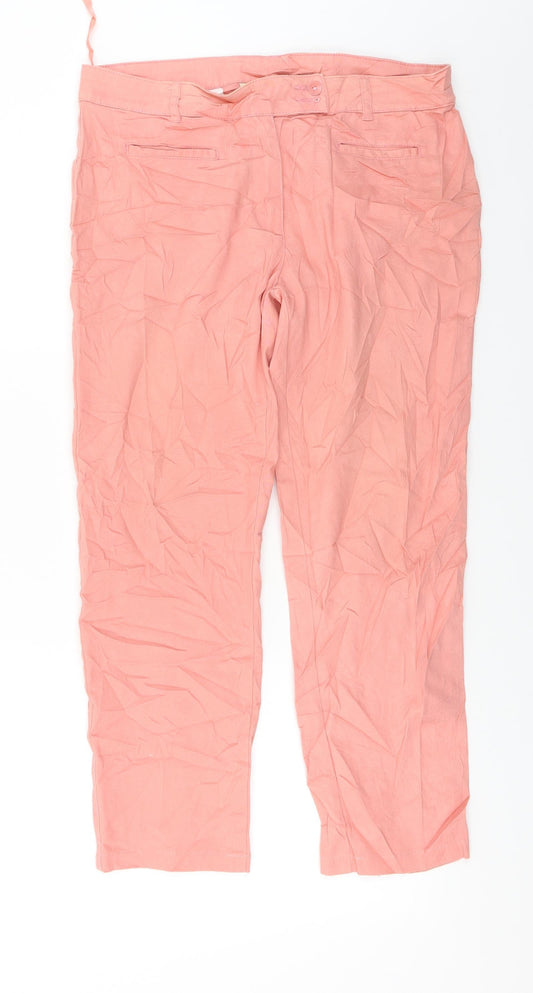 Womens UK Size 12 Epilogue Regular Fit Pink Trousers