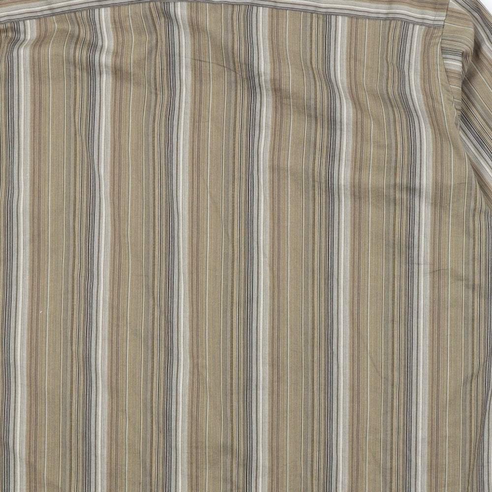 Mens UK Size L Lakeland Brown Button-Up Long Sleeve Casual Shirt