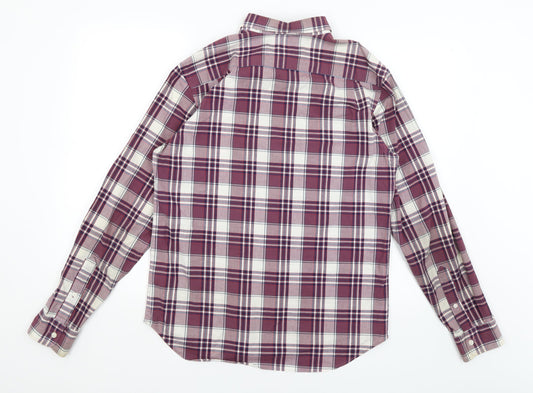 Mens UK Size S Old Navy Red Button-Up Long Sleeve Casual Shirt