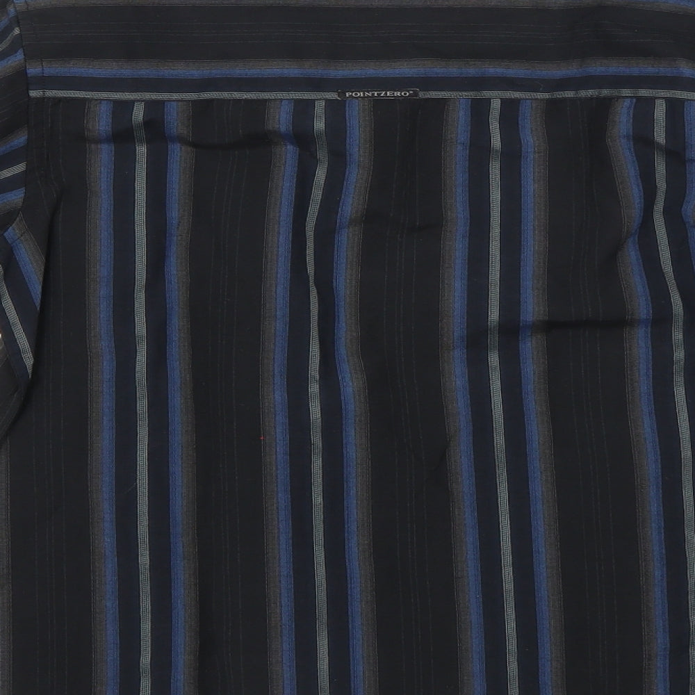 Point Zero Boys Black Striped Basic Button-Up Size 6 Years