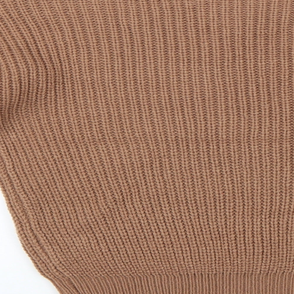 Boohoo Womens Brown Pullover Jumper Size S