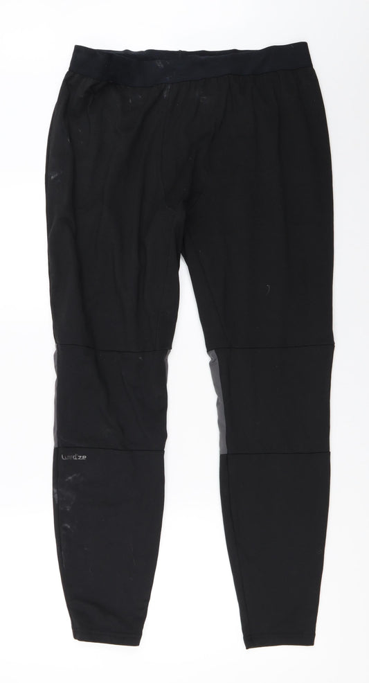 Womens UK Size 41 in DECATHLON Regular Fit Sweatpants Black Trousers