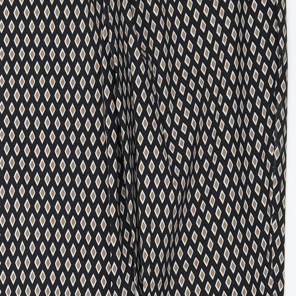 Womens UK Size 12 F&F Regular Fit Capri Black Trousers