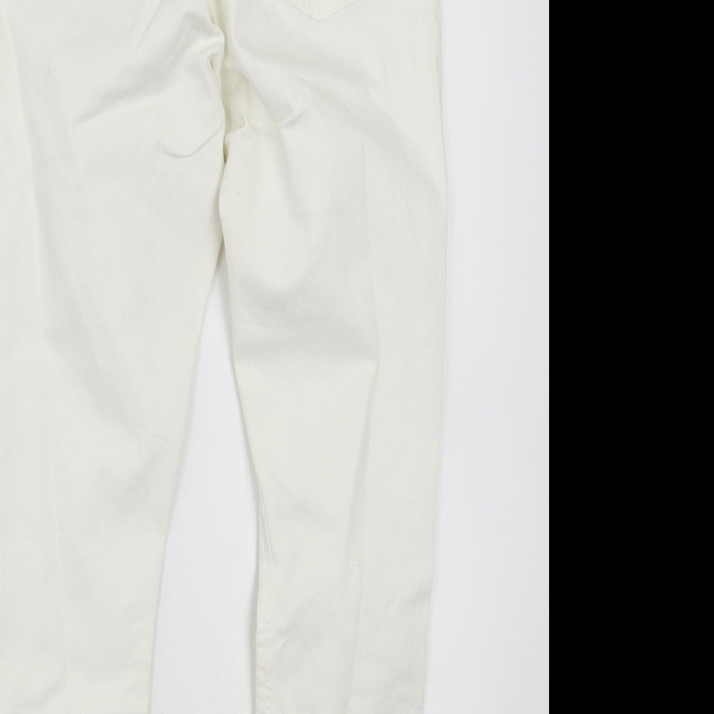 Topshop Womens White Cropped Jeans Size 34 L24 in